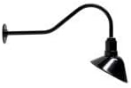 AGB101-AA9-Black Barn Lights Outdoor Fixture with Gooseneck Lamp - Classic Gooseneck Light Dome | Wall Mount RLM Design for Patios Gardens Entryways Garages and Exterior Home Lighting