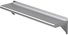 Stainless Steel Wall Shelf 8 x 36 | Metal Shelving | Garage Laundry Storage Utility Room | Restaurant Commercial Kitchen | NSF Certified |
