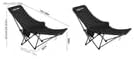 Orlan Outdoor Folding Chair Convertible for Sitting and Lying with FootrestBlack Two-Piece Set 140kg Load Capacity No Assembly Required One-Second Open/Close Portable and Easy to Store