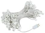 Novelty Lights 100 Foot C7 Outdoor String Light Christmas Stringer - Patio String Lights - Candelabra Base (C7/E12) - 12 Spacing - White Wire