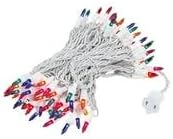 Novelty Lights 50 Feet 100 Bulb Incandescent Mini Light String Multicolor with 6-Inch Spacing on White Wire UL Listed Commercial Grade Indoor/Outdoor Mini Lights Connectable End-to-End