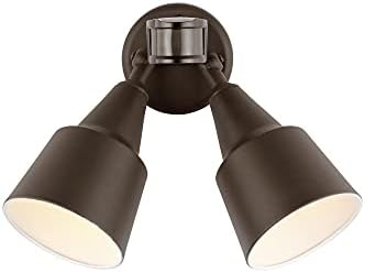Generation Lighting 8560702PM-71 2 Light Flood Light with Photo and Motion Sensor Antique Bronze Finish with Antique Bronze MetalShade