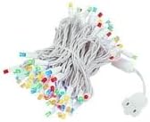 Novelty Lights 34ft Christmas String Lights 100 Multicolor LED Bulbs on White Wire 4 Spacing Connectable Indoor Outdoor Commercial Grade Lighting for Holidays Patio Weddings