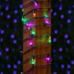 Novelty Lights 50ft 100 LED Yellow/Purple/Green Mardi Gras Lights Outdoor/Indoor 6 Spacing Green Wire String Lights for Festive Xmas Lighting IP55 UL Listed Dimmable Connectable