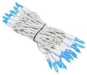 Novelty Lights Vintage Style T5 Blue LED Christmas Lights 11.5 Feet White Wire String of 35 Mini Bulbs UL Listed Indoor/Outdoor Tree Lighting