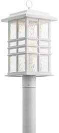 Kichler 49832WH Craftsman/Mission One Light Outdoor Post Mount from Beacon Square Collection in White Finish