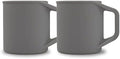Silicone Coffee Cup - Food Grade Silicone Camping Mug with Handle - Portable Collapsible Coffee Mug - BPA Free Dishwasher Safe and Microwave Safe 12- oz (Granite Gray 2 Pack)