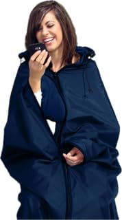 Ultimate SportsWrap - Patented - The Only Wearable Weatherproof Stadium Picnic Sports Blanket Complete with Upper and Lower Zippers Lined &amp Adjustable Hood and Inside Hand Warmers 70 x 58