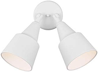 Generation Lighting 8560702-15 Large- Sized Outdoor Flood Light Adjustable Swivel Aluminum Flood Light 2-Light 240 Total Watts 13 H x 23 W White