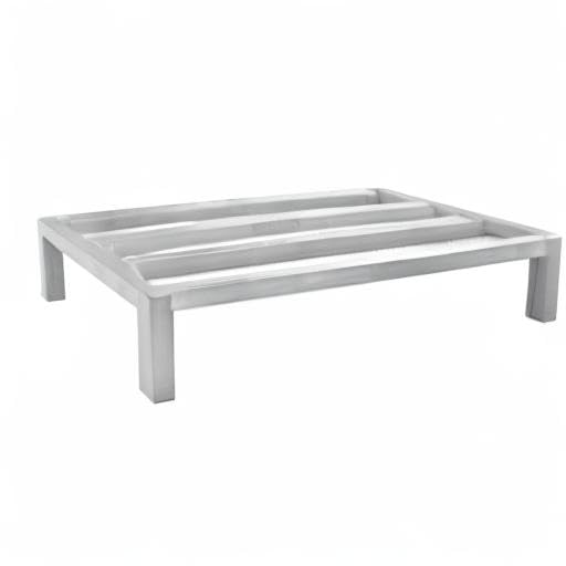 Focus Foodservice DNRK-2024 Update International™ - Dunnage Rack 24L x 20W x 8H 1800 lbs. Weight Capacity Heli-arc Welded Aluminum with Plastic Soles on Legs
