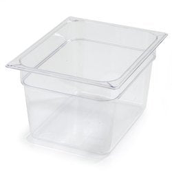 Carlisle FoodService Products Storplus 1/2-Size Food Pan for Catering Buffets and Restaurants Polycarbonate 8 Inches Deep Clear (Pack of 6)