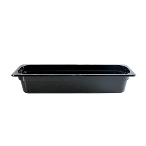 FSE PLPA8124LBK Food Pan 1/2 Size Long 4 deep Shatter and Scratch Resistant Dishwasher Safe Polycarbonate Black NSF