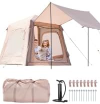 ABORON 2/6/8/10/12 Person Inflatable Camping Tent Easy Setup Blow Up Tent with Hand Pump PU3000mm Waterproof &amp Breathable 4 Season Glamping Tent for Outdoor Camping