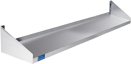 Premium Stainless Steel Wall Shelf with Side Guards – 48 x 12 | Commercial Metal Wall-Mounted Storage | NSF Certified Utility Shelf for Kitchen Garage or Laundry (48 Long x 12 Deep)