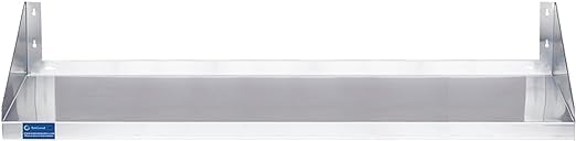 Premium Stainless Steel Wall Shelf with Side Guards – 48 x 12 | Commercial Metal Wall-Mounted Storage | NSF Certified Utility Shelf for Kitchen Garage or Laundry (48 Long x 12 Deep)