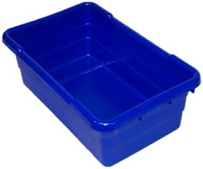 ULTRASOURCE Food Approved Bus Totes/Meat Lug (4 Totes and Matching Lids Blue)