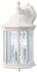 Kichler Chesapeake 14.75 3 Light Outdoor Wall Light with Clear Beveled Glass in White