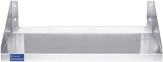 Premium Stainless Steel Wall Shelf with Side Guards | Commercial Metal Wall-Mounted Storage | NSF Certified Utility Shelf for Kitchen Garage or Laundry (30 Long x 12 Deep)