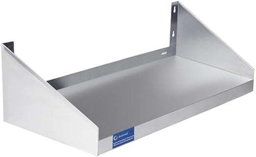 Premium Quality Stainless Steel Wall Shelf with Side Guards | Commercial Metal Shelving | | NSF Certified | (24 Long x 12 Deep)