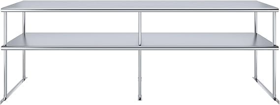 Worktable with Double OverShelf Stainless Steel NSF (96 in. Long x 18 in. Deep)
