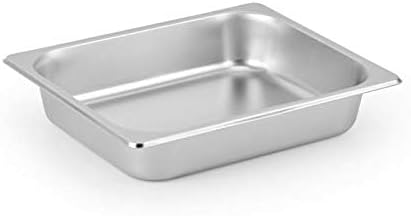 [Set of 4] 2 1/2 inch Deep Steem Tabel Pans Half Size Anti-jam Stainless Steel (4 Half Size)