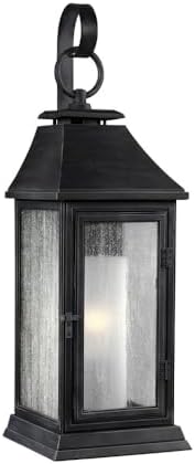 Feiss OL10603DWZ Shepherd Marine Grade Outdoor Patio Lighting Wall Lantern Bronze 1-Light (12W x 35H) 75watts