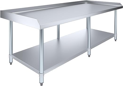 Stainless Steel Equipment Grill Stand with Adjustable Undershelf | Heavy Duty 18-Gauge Top | NSF Certified for Kitchens Utility Rooms &amp Catering (72 x 30)
