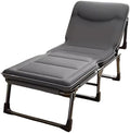 Folding Bed with Mattress Adjustable Backrest Camping Cot for Adults Compact Portable Spare Guest Bed with 3D Headrest