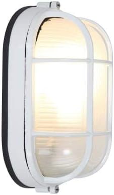 Nauticus - Wet Location Bulkhead - White Finish - Frosted Glass Shade