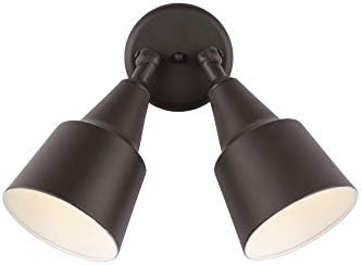 Generation Lighting 8560702-71 Large-Sized Outdoor Flood Light Adjustable Swivel Aluminum Flood Light 2-Light 240 Total Watts 13 H x 23 W Antique Bronze