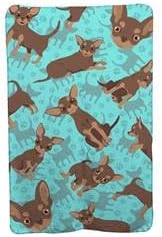 58 x 36 in. Blue Chocolate Chihuahua Soft Travel Blanket with Bag