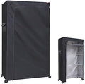 Heavy Duty Wire Shelf Rack Cover - Dustproof &amp Waterproof for Garage/Indoor Use with Two-Way Zipper 48.5x18.5x82.5 Inches Black (Shelves Not Included)
