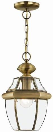 Livex Lighting 2152-01 Monterey 1-Light Outdoor Hanging Lantern Antique Brass