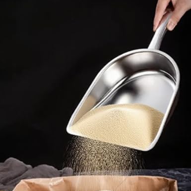Large Thickened Stainless Steel Scoop Handle Design Multi-Purpose for Grain/Feed/Flour/Grain Household Cleaning &amp Storage