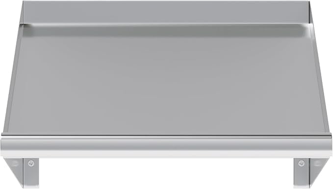 304 Stainless Steel Slanted Wall Rack Shelf with Drain Outlet – 21 x 22.5 | Compact Wall-Mounted Drip Shelf for Commercial Kitchen or Bar (21 in. x 22 1/2 in)
