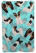 58 x 36 in. Blue Tricolor Papillon Soft Travel Blanket with Bag