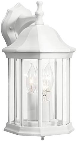 Kichler Chesapeake 14.75 3 Light Outdoor Wall Light with Clear Beveled Glass in White
