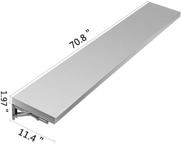Fit for Uimoso 6 Foot Shelf for Concession Window 70.9x11.4x1.8 Inch 201 Stainless Steel