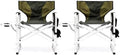 2-Piece Padded Folding Outdoor Chair with Side Table and Storage PocketsLightweight Oversized Directors Chair for Indoor Outdoor Camping Picnics and FishingGreen