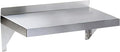 Stainless Steel Wall Shelf | Square Edge | Metal Shelving | Heavy Duty | Commercial Grade | Wall Mount | NSF Certified (8” Width x 16” Length)