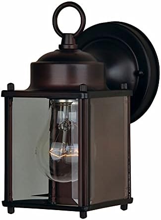 Maxim 6879CLOI Side Door Clear Glass Outdoor Wall Sconce 1-Light 60 Watt 8H x 5W Oil Rubbed Bronze