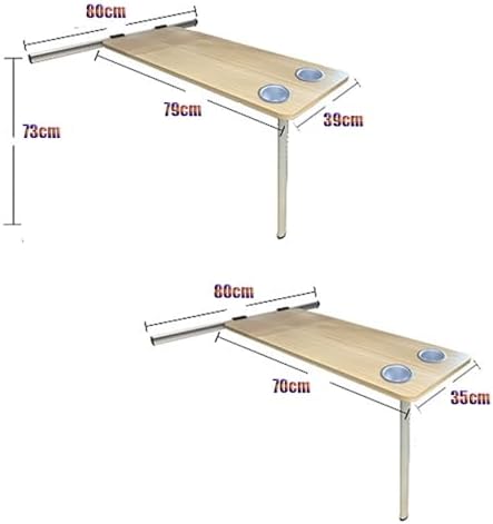 Wall Mounted RV Dinette Table - Folding Dining Table for Home Office Bedroom &amp Kitchen - Compact 15x31 &amp 14x28 (Yellow Oak 79x39cm/31 x15.5)
