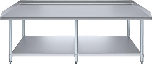 Stainless Steel Equipment Grill Stand with Adjustable Undershelf | Heavy Duty 18-Gauge Top | NSF Certified for Kitchens Utility Rooms &amp Catering (72 x 30)