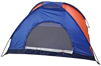 1 2 Person Three Defense Fabric Outdoor Tent for Camping Backpacking with Door and Window.(Blue+Orange)