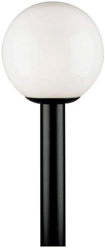 Westinghouse 6686100 One-Light Post-Top Exterior Lantern Black Finish Polycarbonate with White Acrylic Globe