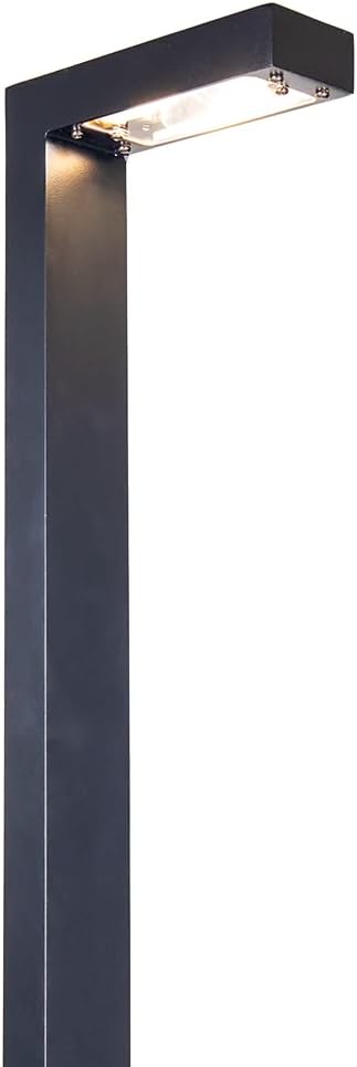 VOLT 12V Wide Modernelle Brass Path Light (Black) with 3W 2700K Warm White G4 LED Bulb for Low Voltage Landscape Lighting on Outdoor Pathway Walkway Garden Driveway or Patio
