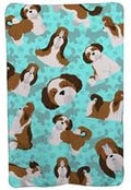 58 x 36 in. Blue Shih Tzu Soft Travel Blanket with Bag