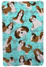 58 x 36 in. Blue Shih Tzu Soft Travel Blanket with Bag