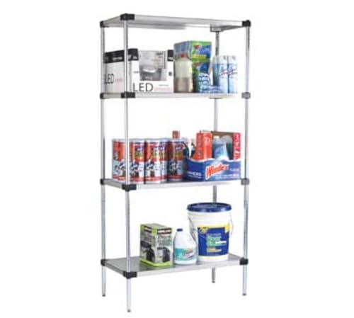 FF1824SSS Solid Stainless Steel Shelf 18 x 24 Marine Edge Heavy-Duty Support Scratch Resistant Ideal for Wet or Dry Storage NSF Approved