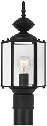 Sea Gull lighting 8209-12 Outdoor Post Lantern One Light Black with Clear Beveled Glass